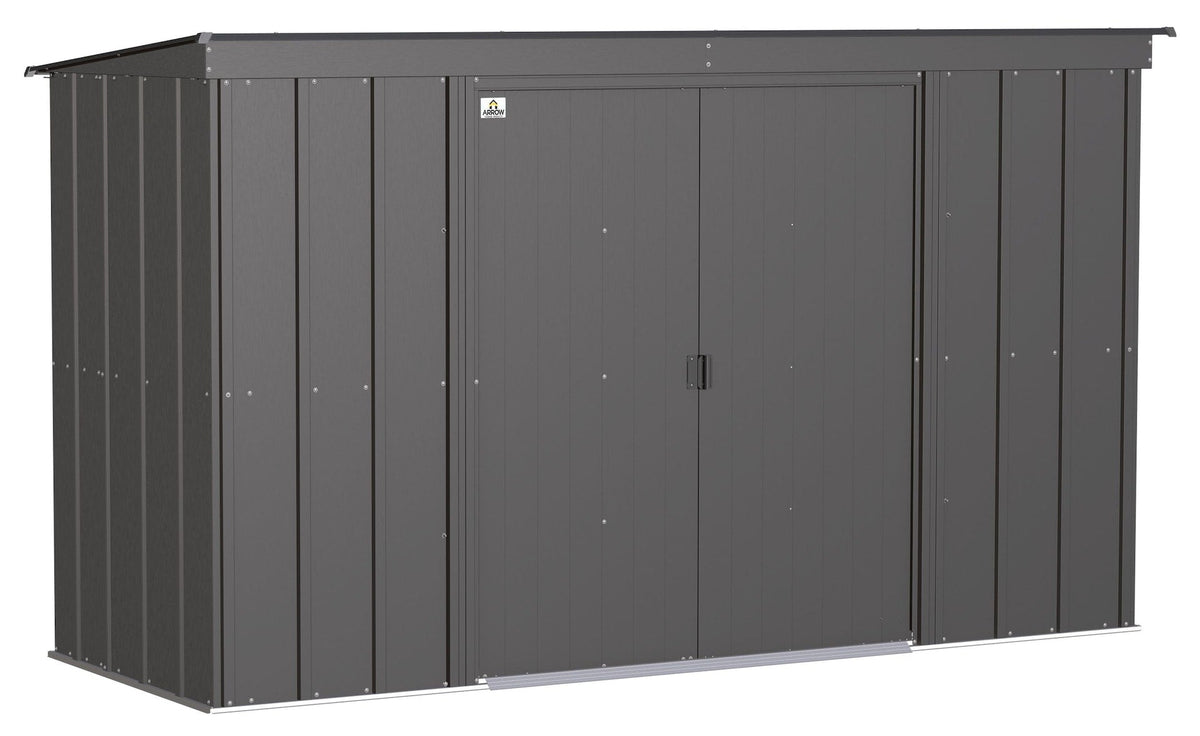 Classic Galvanized Steel Storage Shed, Charcoal, 10-ft x 4-ft T9V0 - product image 2