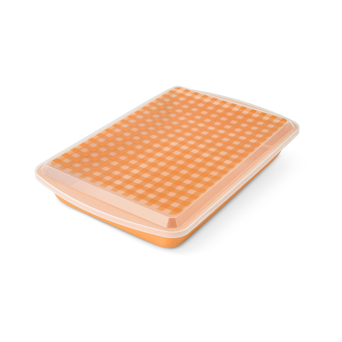 Kitchen Gingham Metal Pan with Lid and Cutter D4U6 - product image 1