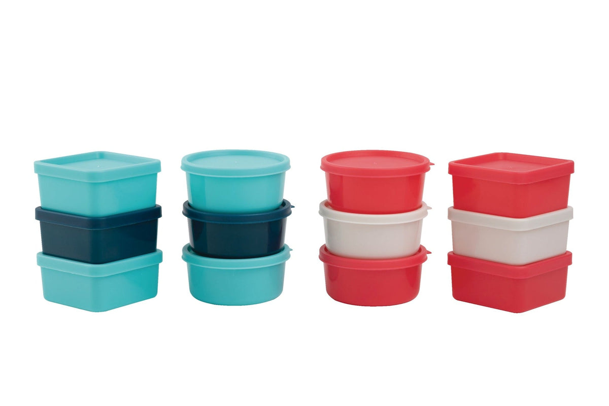 Stackable Mini Plastic Food Storage Container Set, 12 Count R2V4 - product image 1