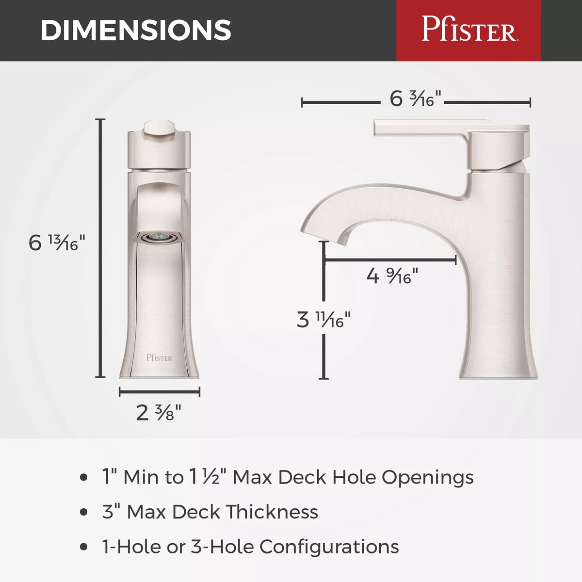 Vaneri Single Control Bath Faucet, Stainless Steel I3Y7 - product image 7