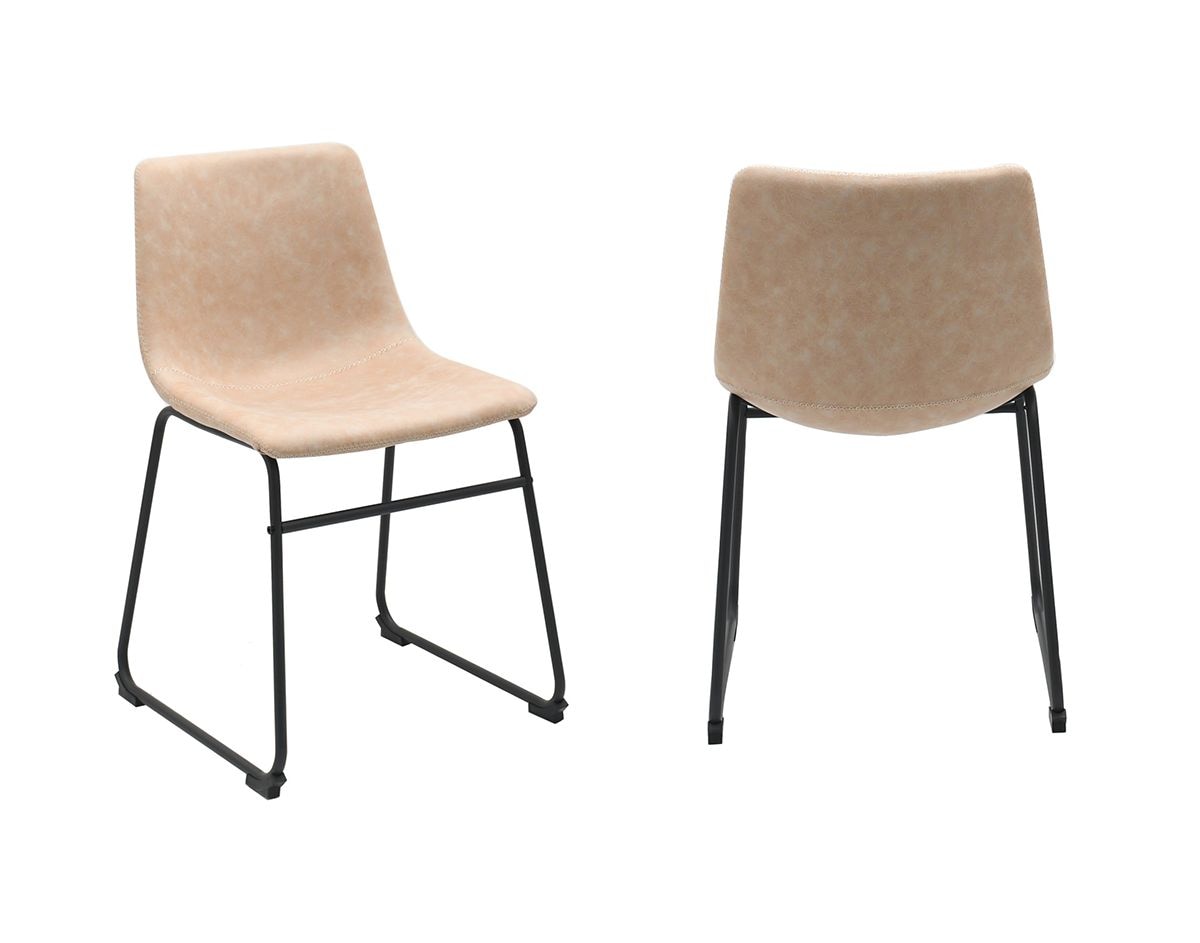Rachel Vintage Beige Fabric Upholstered Dining Chair, 2-pc I9W0 - product image 4