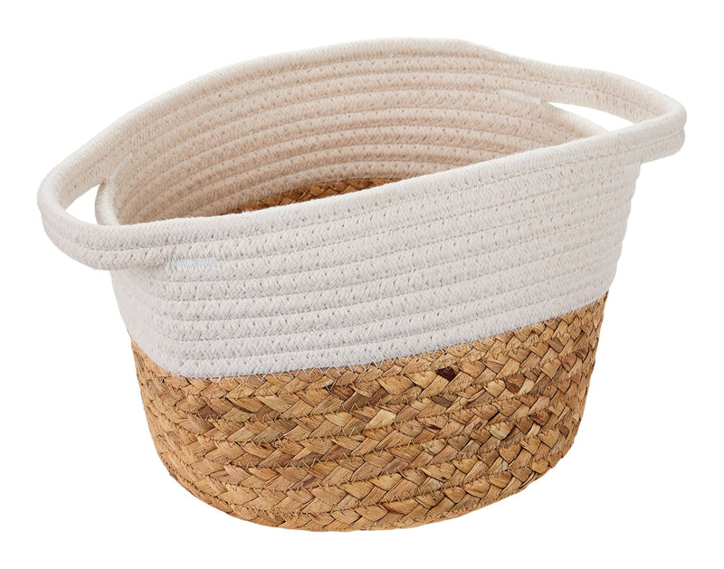 Molly Woven Cotton Rope Two-Toned Storage Basket Z4T2