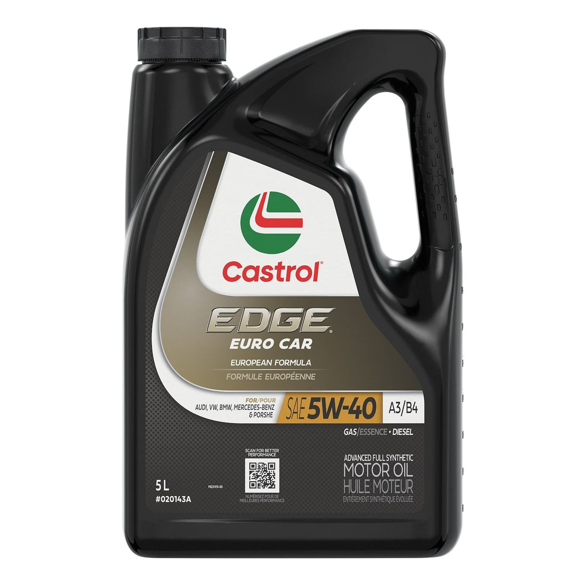 Euro A3/B4 5W40 Advanced Synthetic Engine/Motor Oil, 5-L D4H0 - product image 1