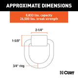 83760 3 x 3-in Weld-On Tie-Down D-Ring (8,833 lbs, Raw Steel) U4B5 - product image 3
