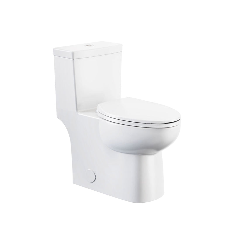 1-Piece Elongated Toilet Bowl with Soft Close, White, 3.8/4.8-L B8J9