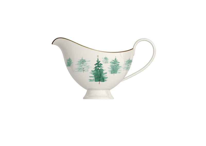 & Co 500-mL Mica Gold Porcelain Winter Tree Gravy Boat T0H0