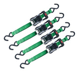 1,500-lb Ratchet Tie Down, with Padded D-Handle, 1-in x 14-ft, 4-pk, Green I3K3 - product image 1