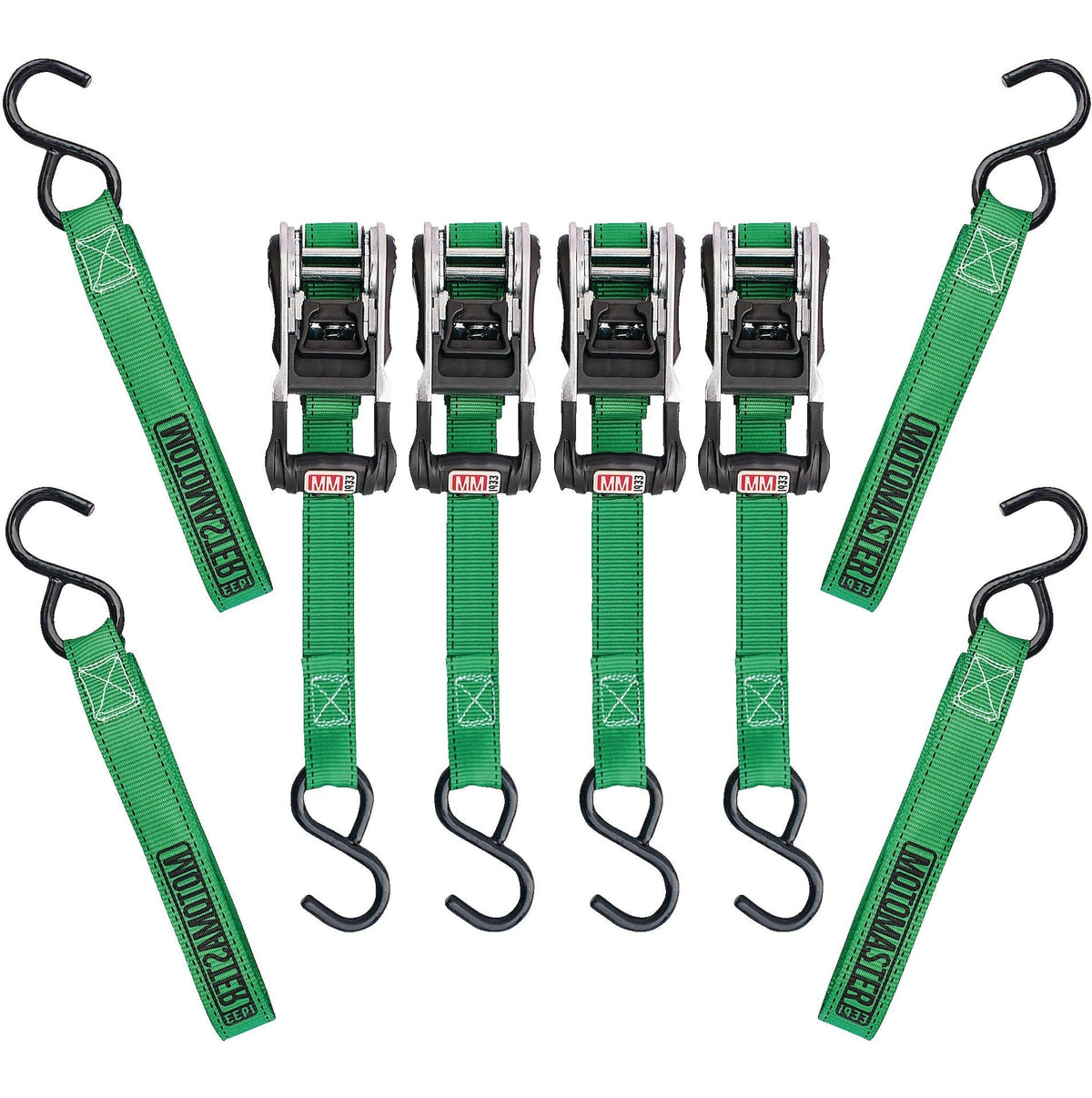 1,500-lb Ratchet Tie Down, with Padded D-Handle, 1-in x 14-ft, 4-pk, Green I3K3 - product image 2