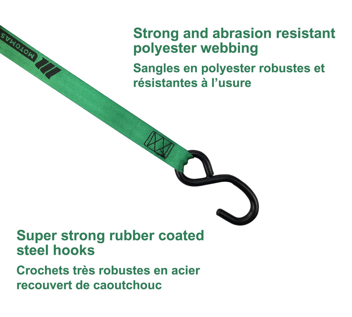 1,500-lb Rocker Ratchet Tie Down, 1-in x 15-ft, 2-pk K5M8 - product image 3