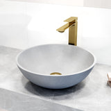 Ravenna Gothic ConcretoStone Grey Bathroom Sink/Basin Set with Dunn Faucet and Round Vessel J5E1 - product image 6